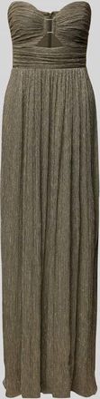 Jake*s Abendkleid mit gelegten Falten in Oliv Melange, Gr&ouml;&szlig;e 48