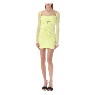 Self Portrait Stretch Crepe Mini-jurk met Cut-out - Dames - Kleedjes - Groen - 2XS - Kleedjes