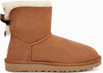 UGG Womens Mini Bailey Bow Boot In Chestnut