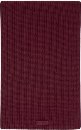 Pinko Geribbelde Sjaal Sloveni&euml; Half English Rib - Dames - Wintersjaals - Rood - ONE Size - Accessoires