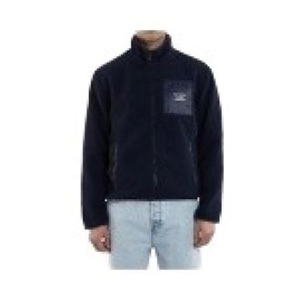 Dr&ocirc;le de Monsieur Slogan Zipped Sherpa Jas - Heren - Sport - Blauw - Maat: S Poliester