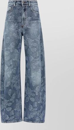 Giuseppe Di Morabito floral jacquard denim trousers front back pockets