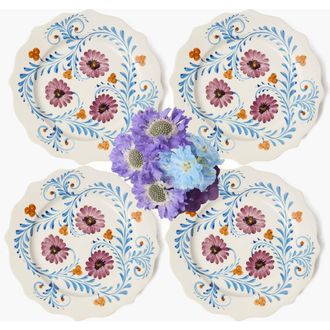 Mrs. Alice Damson Flowers Dinner Plates in Purple at Nordstrom