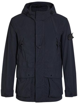 Stone Island Ghost Hooded Nylon Parka Jacket - Navy - XL