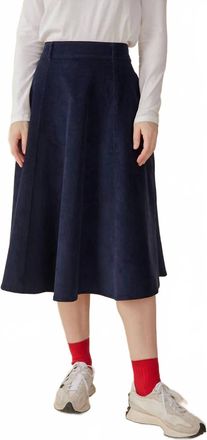 Mata Traders Emma Corduroy Skirt In Navy