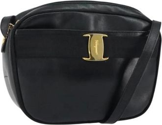 Ferragamo Pre-owned Cross Body Bags, female, Black, Size: ONE SIZE Pre-owned Leather Cross Body Bag