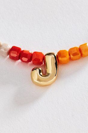Anthropologie Colorful Beaded Initial Necklace