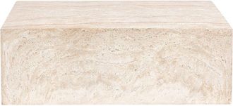 Beliani Mesa de centro 90 cm 66 cm Efecto travertino