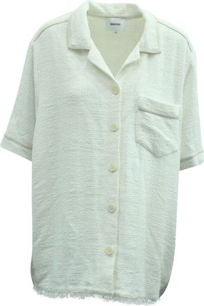 Nanushka One Pocket Textured Shirt in White Cotton