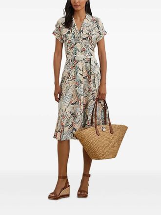 Lauren Ralph Lauren floral-print belted dress - White