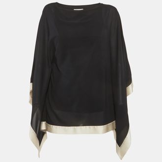 Alice & Olivia Alice + Olivia Black Silk Kaftan Top