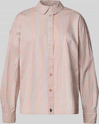 Review Regular Fit Hemdbluse mit Label-Stitching in Altrosa, Größe XL