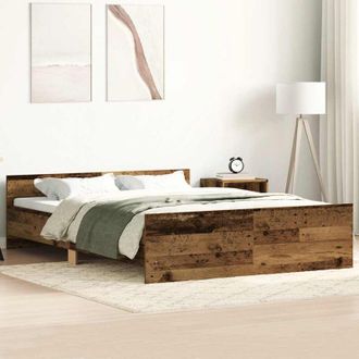 vidaXL Estructura De Cama Sin Colch&oacute;n Madera De Ingenier&iacute;a Envejecida Vidaxl