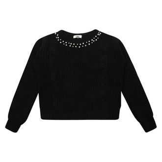 Dixie Maglia Girocollo Con Perline - Dames - Ronde hals truien - Zwart - XL - Truien & Vesten