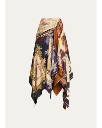 Zimmermann Valiant Draped Silk Scarf Skirt