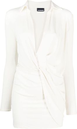 Jacquemus La Robe Bahia jersey minidress - women - Viscose/Polyamide/Spandex/Elastane - M - Neutrals