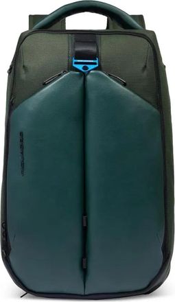Piquadro logo-embroidered backpack - unisex - Leather/Recycled Nylon - OS - Green