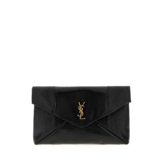Saint Laurent Black Leather Clutch