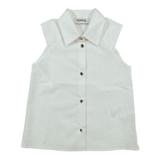 Dondup Dames, Blouses & Shirts, Wit, Maat: 164 CM Katoen