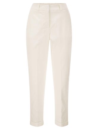 PESERICO Pantal&oacute;n c&oacute;nico de algod&oacute;n el&aacute;stico Peserico con cinturilla el&aacute;stica