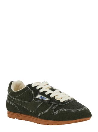 Autry Womens Low-Top Sneakers Windspin Green Suede Cow Leather Trainers