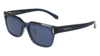 Ferragamo Blue Rectangular Mens Sunglasses SF2043SLB 432 53