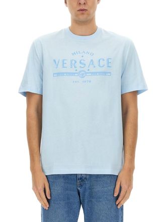 Versace Light Blue Logo T-Shirt