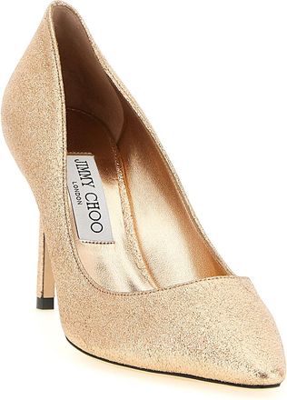 Jimmy Choo London Womens Romy Pump Gold Fabric Synthetic Fiber