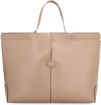 Tod's Brown Folio Large Tote