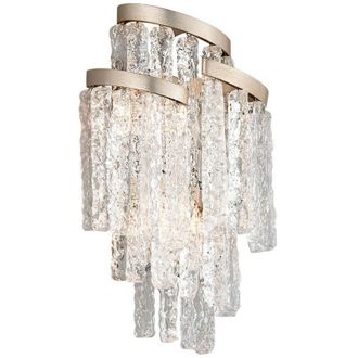 Hudson Valley Lighting Mont Blanc Aplique De Pared 3 Luces Modern Leaf, Cristal Veneciano