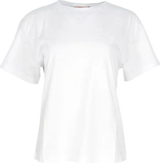 Twin-Set Oval T flock print T-shirt - women - Cotton - L - White