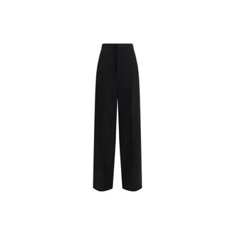 Balenciaga Wijde Katoenen Broek - Dames - Broeken - Zwart - Maat: 2XS Katoen