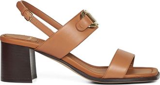 Ferragamo Sandalen - Dames - Sandalen met hakken - Bruin - 40 1/2 EU - Leer - Schoenen