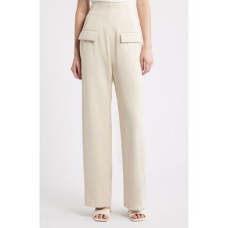 Odd Muse The Ultimate Muse High Waist Wide Leg Pants in Oat at Nordstrom, Size X-Small