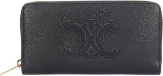 Celine Black Leather Long Wallet (Bi-Fold) (Pre-Owned)