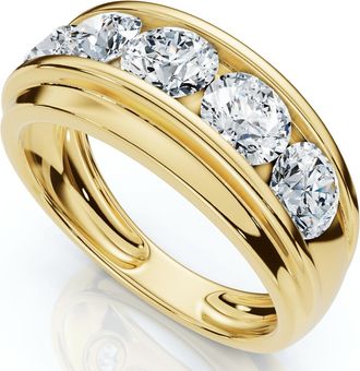 Pompeii3 Mens 2Ct Diamond Accented Wedding Anniversary Ring 14k Gold Lab Grown FG/VS