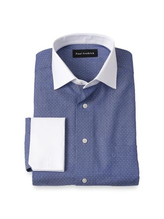 Paul Fredrick Slim Fit Non-iron Cotton Dot Dress Shirt