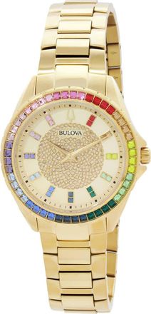 Bulova Phantom Quartz Crystal Champagne Dial Mens Watch 97A179