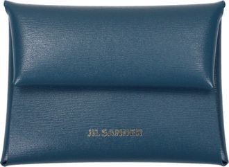 Jil Sander Gefaltete Geldb&ouml;rse Damen Blau/Marineblaues Leder