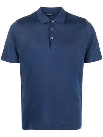 Drumohr Polo con finitura in rilievo - Blu