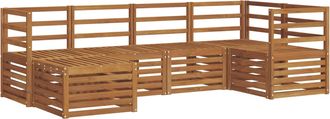 vidaXL Conjunto De Sof&aacute;s De Exterior 6 Uds. Natural Poli&eacute;ster Vidaxl