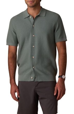 The Normal Brand BreezeKnit Short Sleeve Button-Up Shirt in Juniper at Nordstrom, Size Xx-Large