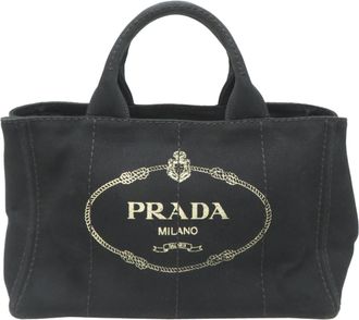 Prada Black Canvas Tote Bag (Pre-Owned)