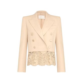 Zimmermann Valiant Lace Cropped Blazer