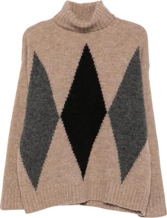 Jucca Argyle coltrui - Dames - Coltruien - Grijs - S - Wol - Truien & Vesten