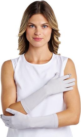 Coolibar Bona Mid-Length UV Sun Glove with Touchscreen Tips, UPF 50+ Sun Protection in Sleek Grey at Nordstrom, Size X-Small