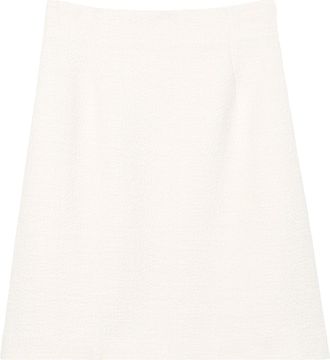 St. John textured tweed skirt - women - Cotton/Flax/Polyester/Spandex/Elastane/Polyester - 4 - White