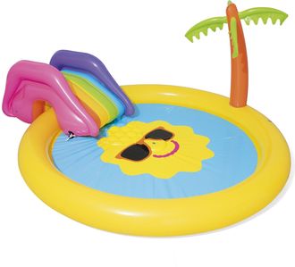 OEM Zona De Juegos Con Piscina Infantil Sunny Island De 237 X 201 X 104 Cm Con Tobog&aacute;n Y Aspersor