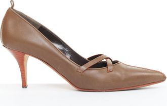 Manolo Blahnik Leather Kitten Pumps