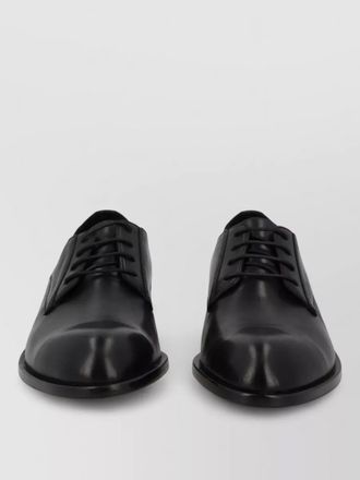 HUGO BOSS leather derby shoes round toe design